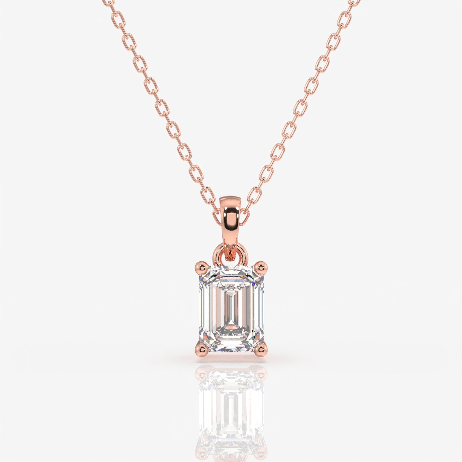 Shop Premium Emerald Cut Moissanite Lab Grown Solitaire 14k Gold Pendant