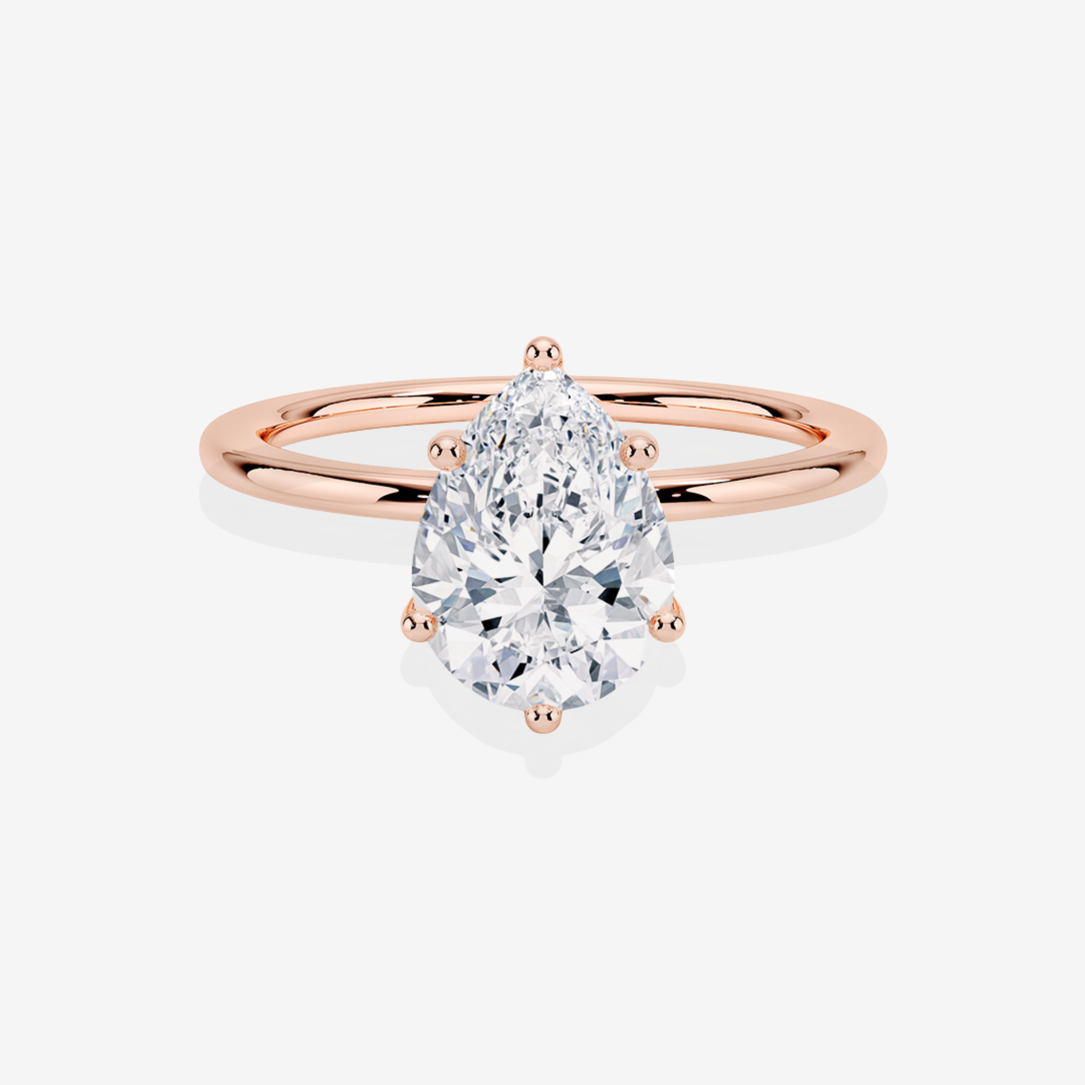 Shop Premium Pear Cut Lab Grown Diamond Classic Solitaire Engagement 14k Gold Ring