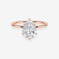 Shop Premium Pear Cut Lab Grown Diamond Classic Solitaire Engagement 14k Gold Ring