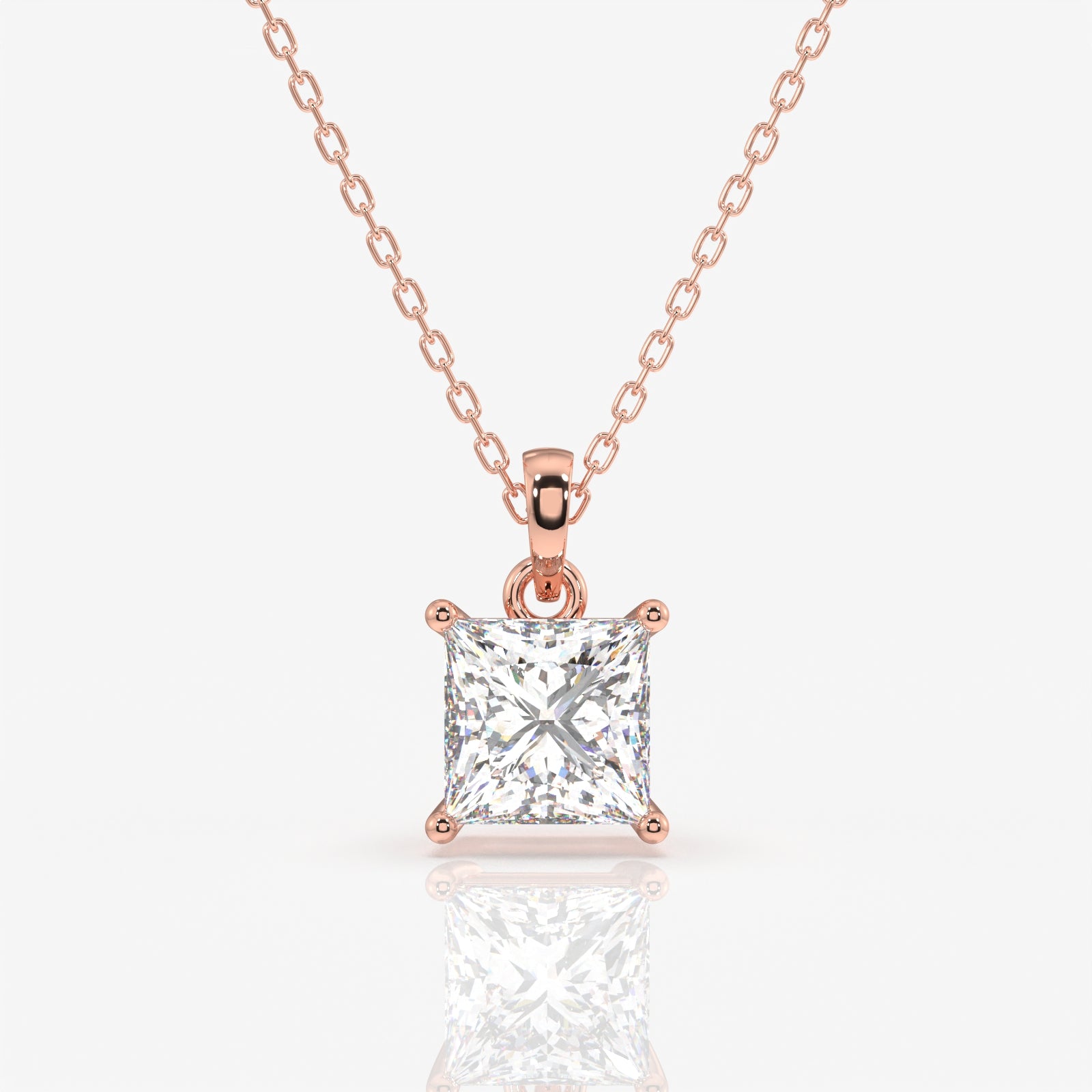Shop Princess Cut Lab Grown Diamond Solitaire 14k Gold Pendant