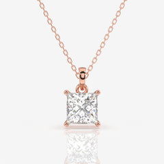 Shop Princess Cut Lab Grown Diamond Solitaire 14k Gold Pendant