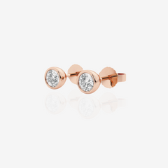 Shop Round Cut Lab Grown Diamond Bezel Stud 14k Gold Earrings