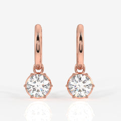 Shop Round Cut Lab Grown Diamond Dangle 14K Gold Earrings