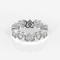 Shop Round Cut Lab Grown Diamond Heart Eternity 18k Gold Band Ring