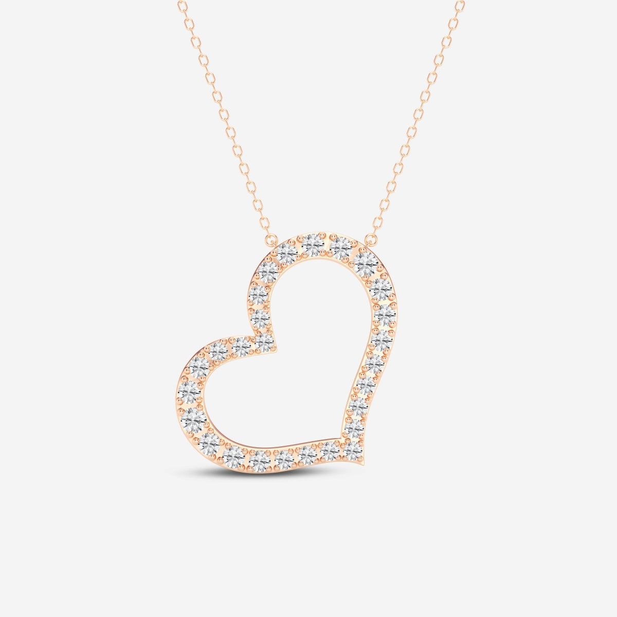 Shop Round Cut Lab Grown Diamond Heart Fashion 14k Gold Pendant