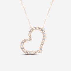 Shop Round Cut Lab Grown Diamond Heart Fashion 14k Gold Pendant