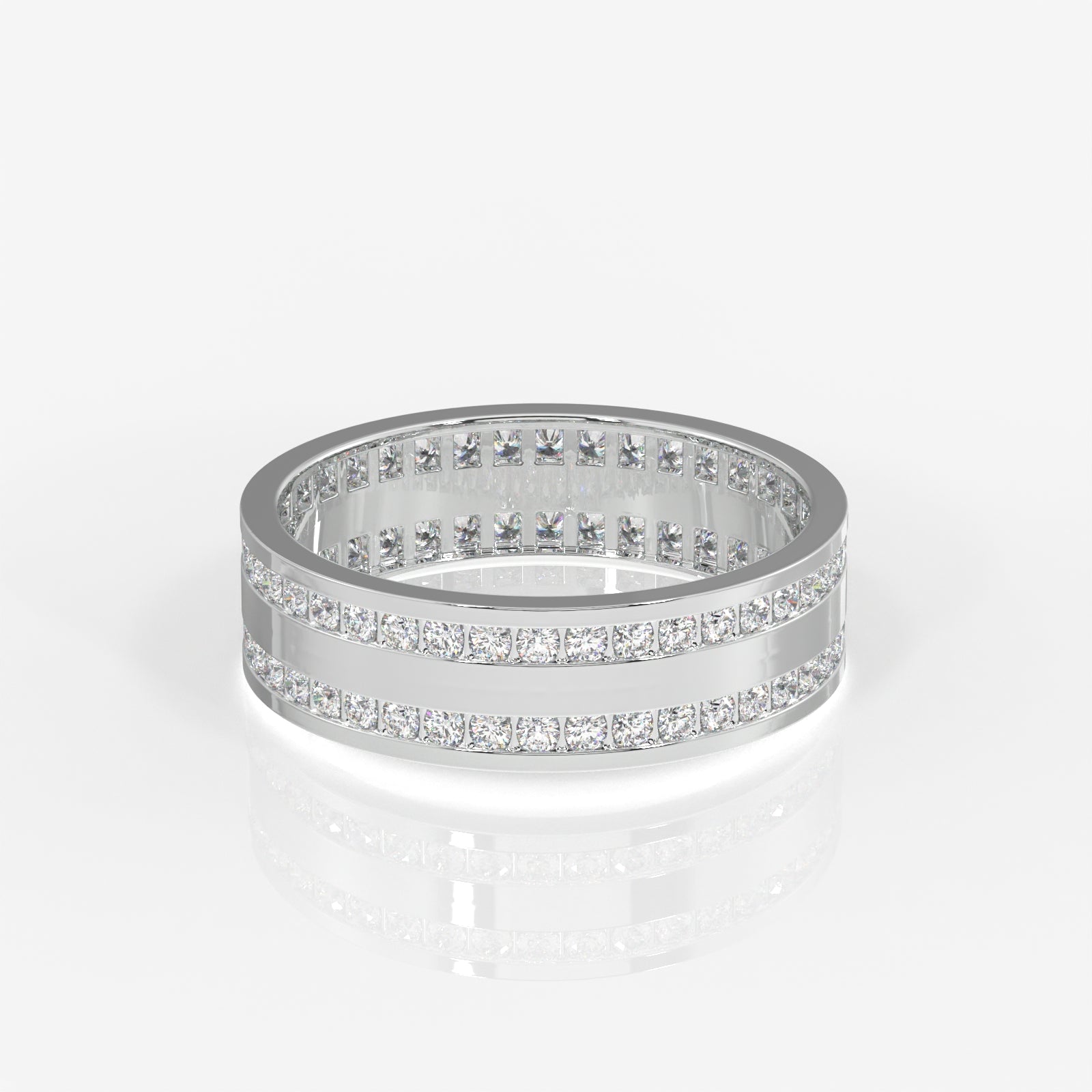 Shop Round Cut Lab Grown Diamond Men's 14k Gold Band Ring