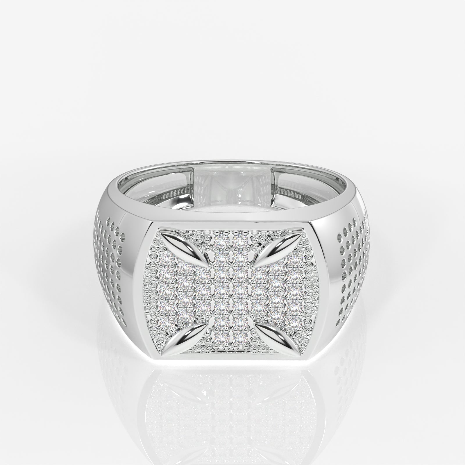 Shop Round Cut Lab Grown Diamond Men's 14k Gold Ring