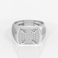 Shop Round Cut Lab Grown Diamond Men's 14k Gold Ring