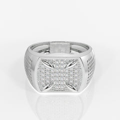 Shop Round Cut Lab Grown Diamond Men's 14k Gold Ring