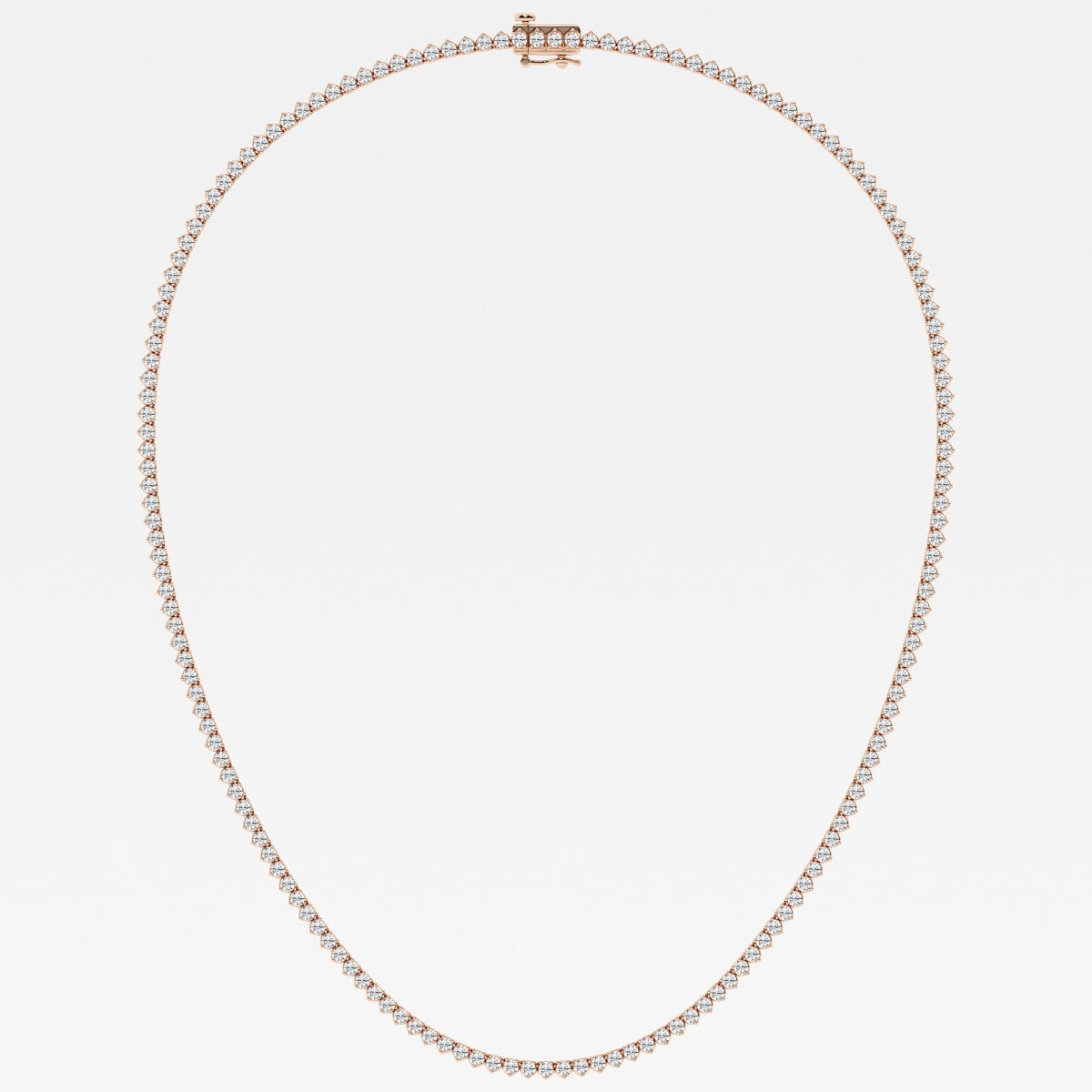 Shop Round Cut Lab Grown Diamond Three Prong Tennis 14K Gold Necklace