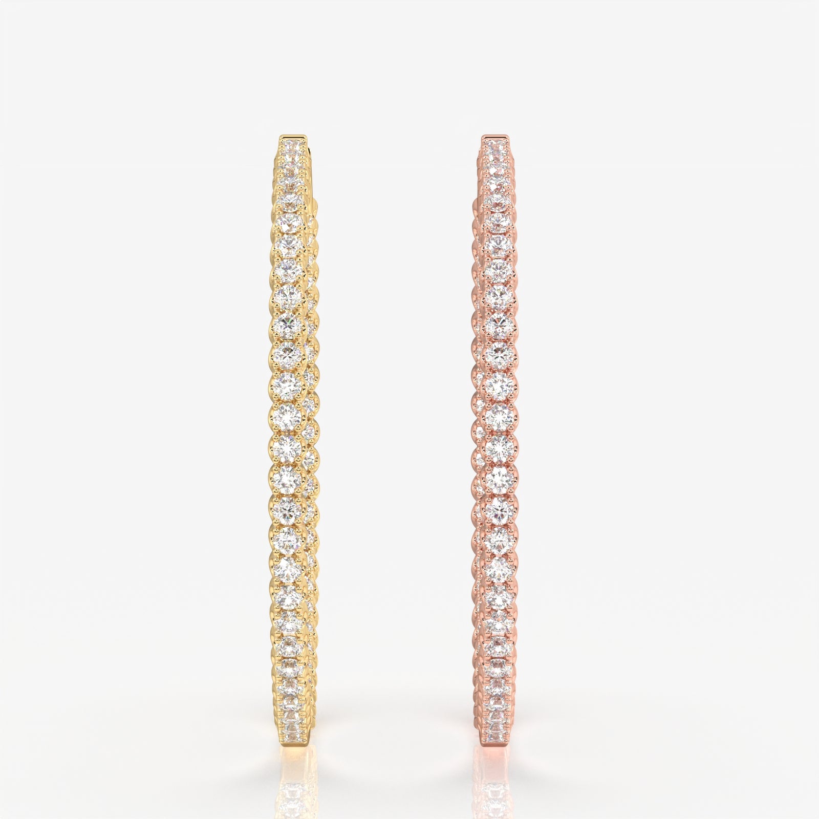 Shop Round Cut Moissanite Diamond Bigger Hoop 18k Gold Earrings