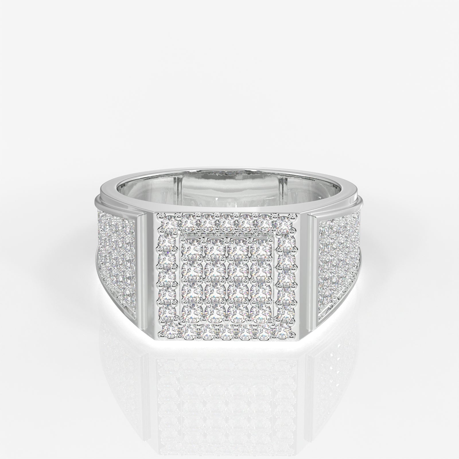 Shop Royal Grid Lab Grown Diamond Men's 14K Yellow Gold Ring