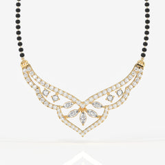 Round & Marquise Cut Lab Grown Diamond Women's 14K Gold Mangalsutra