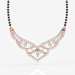 Round & Marquise Cut Lab Grown Diamond Women's 14K Gold Mangalsutra