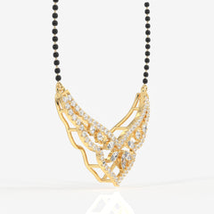 Round & Marquise Cut Lab Grown Diamond Women's 14K Gold Mangalsutra