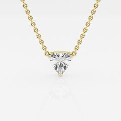 Trillion Cut Lab Grown Diamond Solitaire 14k Gold Pendant