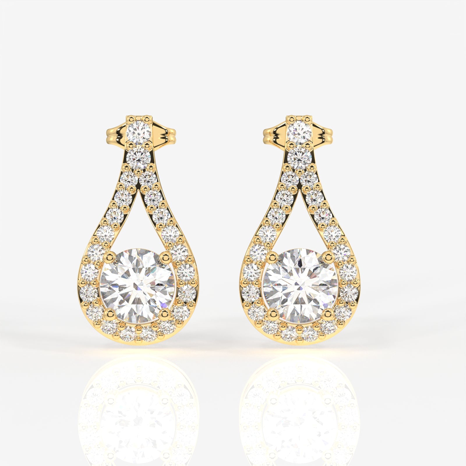 Twilight Sparkle Lab Grown Drop 14k Gold Earrings