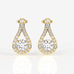 Twilight Sparkle Lab Grown Drop 14k Gold Earrings