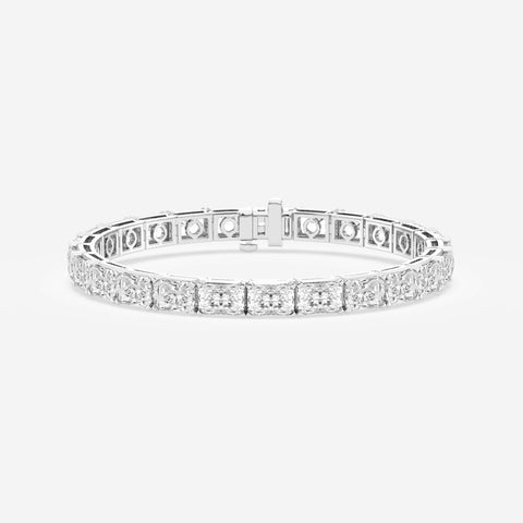 Radiant Cut Moissanite Diamond Tennis 14K Gold Bracelet