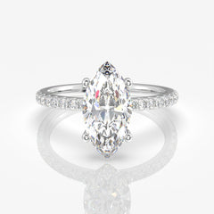 Marquise Cut Moissanite Diamond Gold Ring