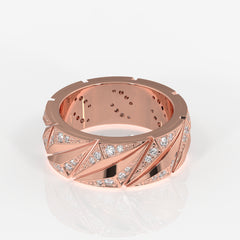 Round Cut Moissanite Diamond Men's 18K Gold Ring