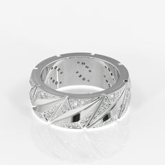 Round Cut Moissanite Diamond Men's 18K Gold Ring