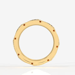 Round Cut Moissanite Diamond Men's 18K Gold Ring