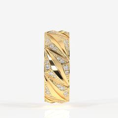 Round Cut Lab Grown Diamond Men's 14K Gold Ring