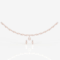 Round Cut Moissanite Diamond Wedding Sterling Silver Necklace