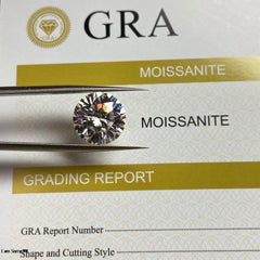 Round Cut Certified Moissanite Diamond D VVS1