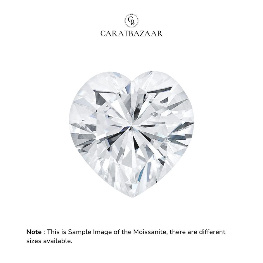 Heart Cut Certified Moissanite Diamond D VVS1 product photo | Caratbazaar