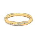 Round Cut Lab Grown Diamond Twisted Wedding Band 18K Gold Ring