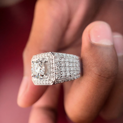 Moissanite Diamond, Full Star Men's 9k Gold Ring