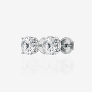 Round Cut Moissanite Diamond Hidden Halo Stud 18k Earrings