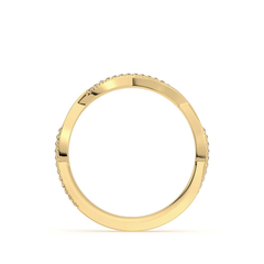 Round Cut Moissanite Diamond Twisted Wedding Band 9K Gold Ring