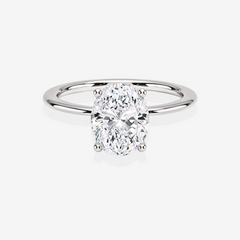 Oval Cut Moissanite Diamond Solitaire Engagement 14k Gold Ring