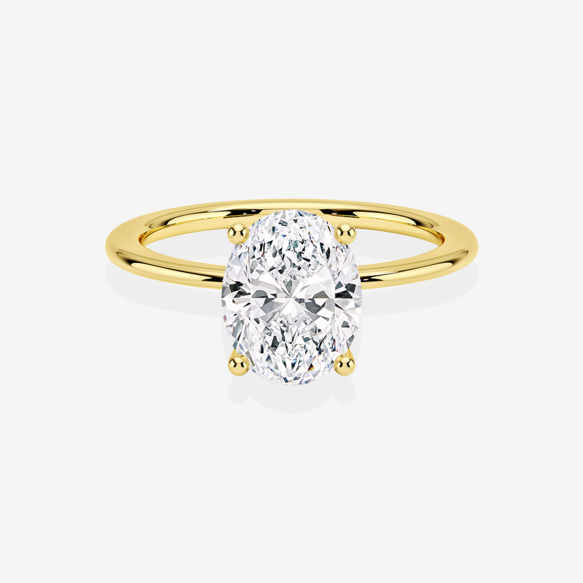 Oval Cut Moissanite Diamond Classic Solitaire Engagement 14k Gold Ring