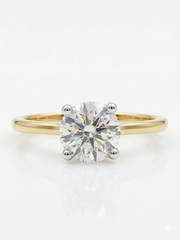 Classic Solitaire Round Cut Lab Grown Diamond 14K Gold Ring