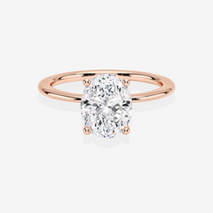 Oval Cut Moissanite Diamond Classic Solitaire Engagement 18k Gold Ring