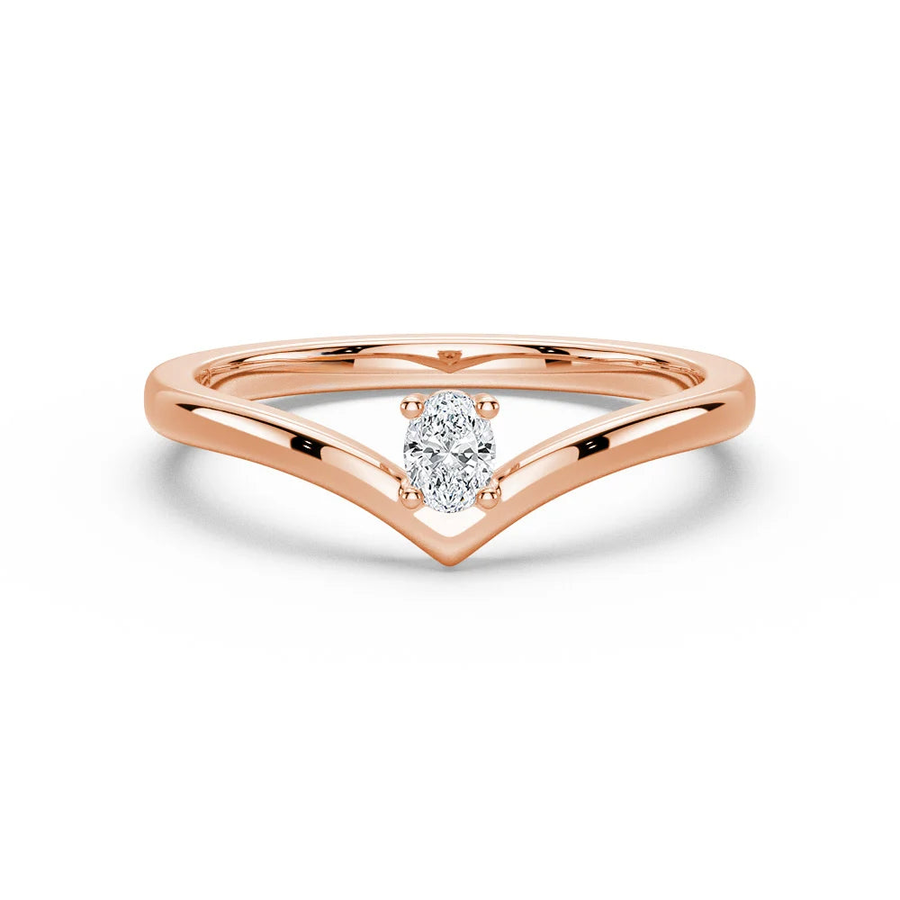 Oval Cut Moissanite Diamond Solitaire 14K Gold Ring