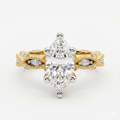 Marquise Cut Moissanite Diamond Twisted Pave Sterling Silver Ring