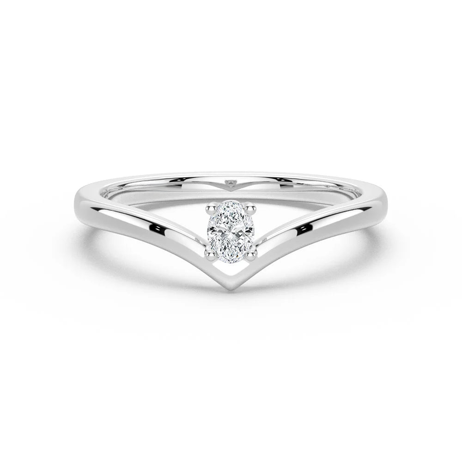 Oval Cut Moissanite Diamond Solitaire 14K Gold Ring