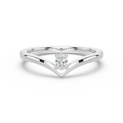Oval Cut Moissanite Diamond Solitaire Sterling Silver Ring
