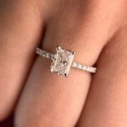 Classic Radiant Cut Lab Grown Diamond 14K Gold Ring