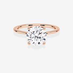 Round Cut Moissanite Diamond Solitaire Engagement 14k Gold Ring