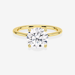 Round Cut Moissanite Diamond Classic Solitaire Engagement 18k Gold Ring