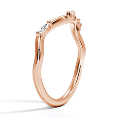 Marquise Cut Moissanite Diamond Wedding Band Sterling Silver Ring