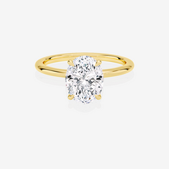 Oval Cut Moissanite Diamond Petite Solitaire Engagement 14k Gold Ring