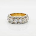 Round Cut Moissanite Diamond Wedding 14K Gold Band Ring